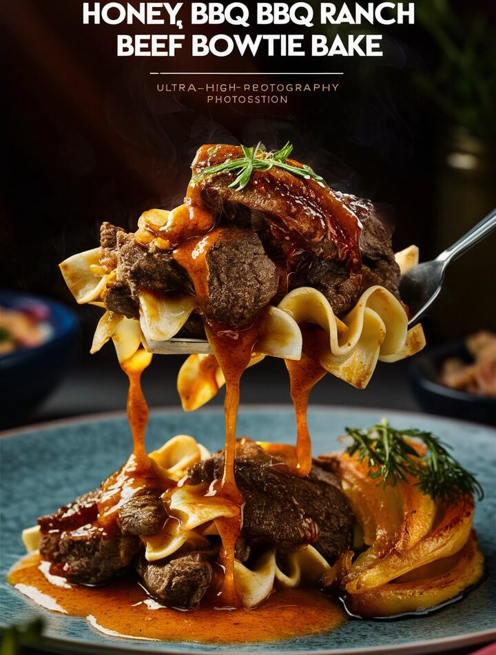 Zesty Honey BBQ Ranch Beef Bowtie Bake