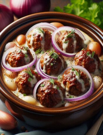 Crock Pot French Onion Beef Meatballs