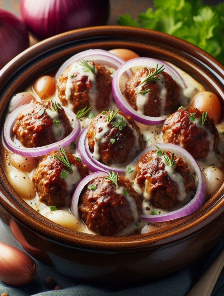 Crock Pot French Onion Beef Meatballs