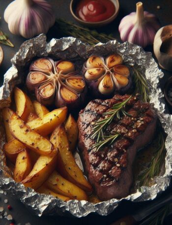 Garlic Steak and Potato Foil Packets
