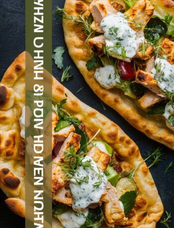 Tzatziki Chicken & Veggie Naan Pizza