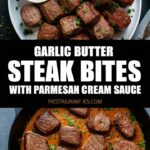 Garlic Butter Steak Bites with Parmesan Cream Sauce
