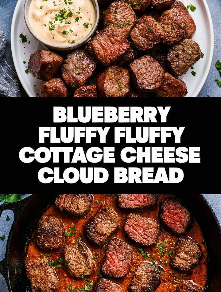 Blueberry Fluffy Cottage Cheese Cloud Bread