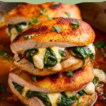 Roasted Red Pepper, Spinach, and Mozzarella Stuffed Chicken