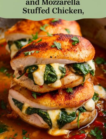 Roasted Red Pepper, Spinach, and Mozzarella Stuffed Chicken