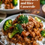 Easy Cheddar-Crusted Ground Beef and Rice Casserole