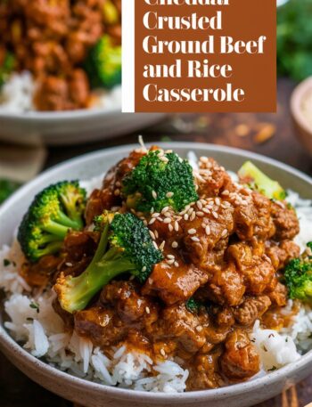 Easy Cheddar-Crusted Ground Beef and Rice Casserole